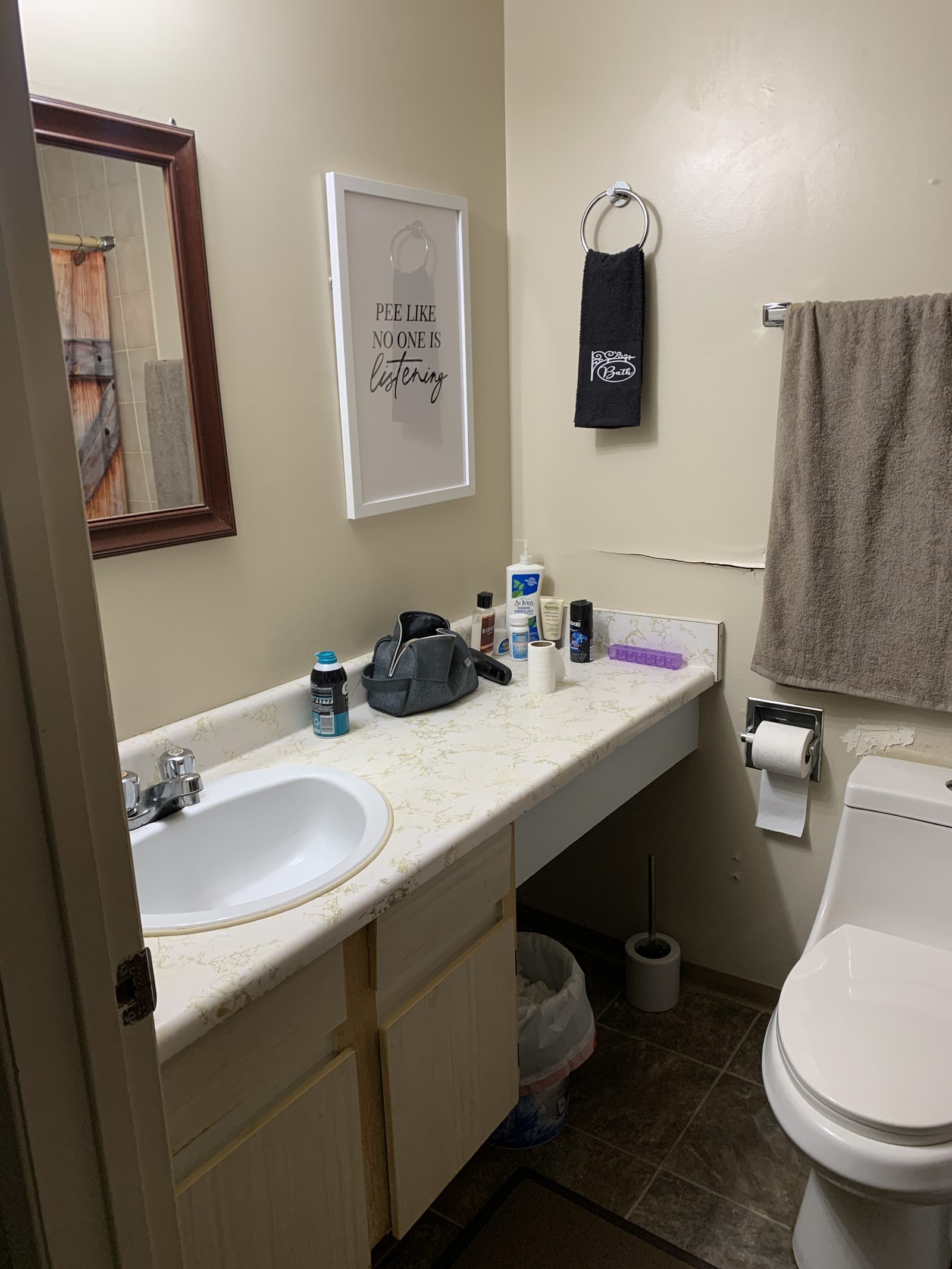 Bathroom before renovation at College Drive