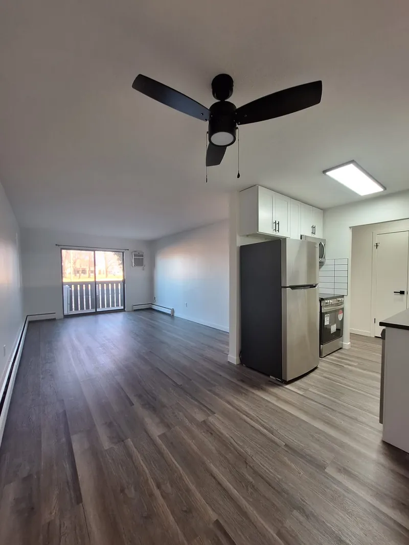 Renovated living room at College Drive